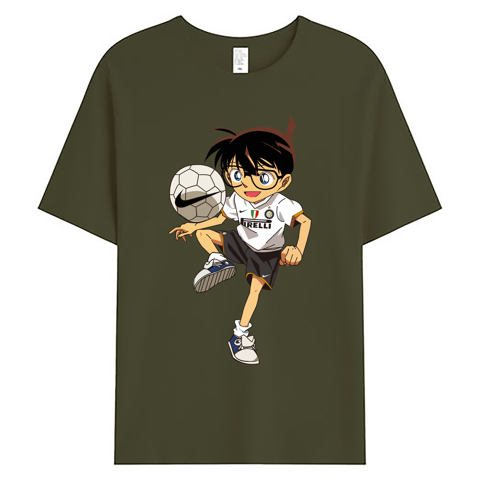 （画像用） 名探偵コナン 江戸川 コナン Detective Conan Conan Edogawa 綿100％ メンズ半袖Tシャツ｜肌触りやわらか＆通気性